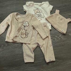 Disney Pooh Bear Pink and White Kids Outfit